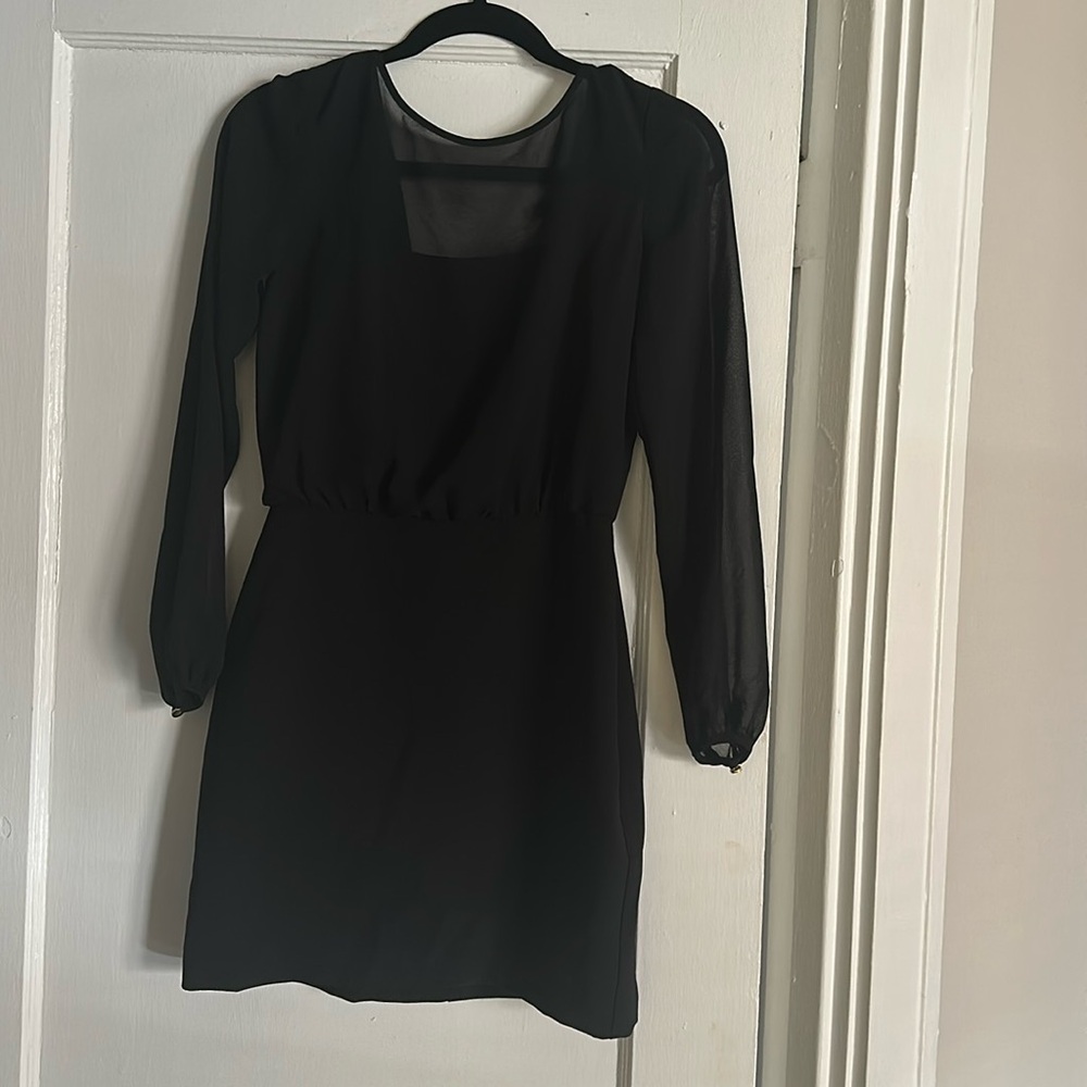Banana republic sheer black dress